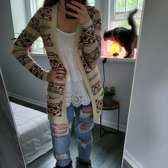 3/$13🎒 Southwest knit open front cardi - Picture 2 of 7